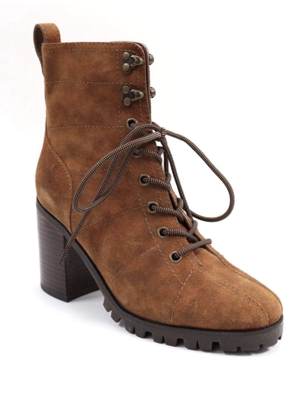 NEW PAIGE BROWN SUEDE ANKLE BOOTS